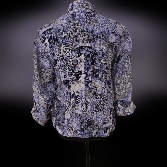 Ruby Rd Casual Button up Artsey Print Blazer, Jacket 12 - Picture 2 of 8